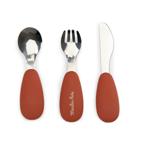 Set posate in silicone e acciaio inox - La foresta Mawa