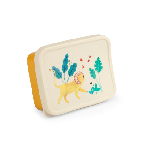 Porta merenda in silicone e acciaio inox - La foresta Mawa