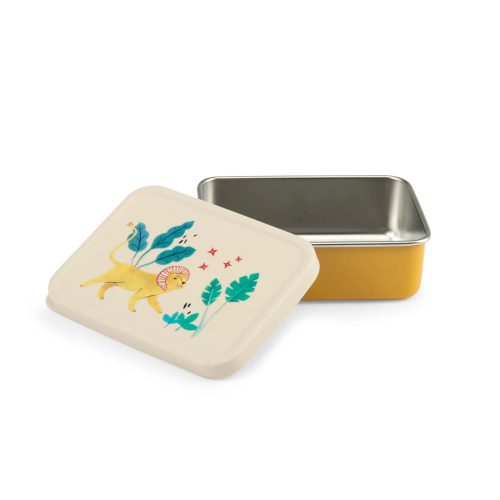 Porta merenda in silicone e acciaio inox - La foresta Mawa