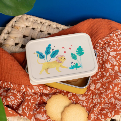 Porta merenda in silicone e acciaio inox - La foresta Mawa