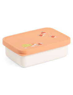 Porta merenda in silicone e acciaio inox - Trois petits lapins