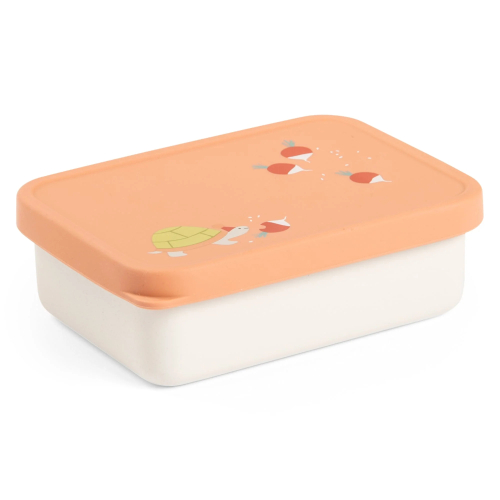 Porta merenda in silicone e acciaio inox - Trois petits lapins