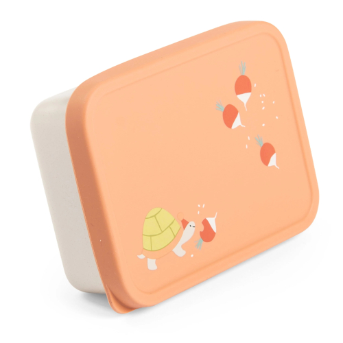 Porta merenda in silicone e acciaio inox - Trois petits lapins