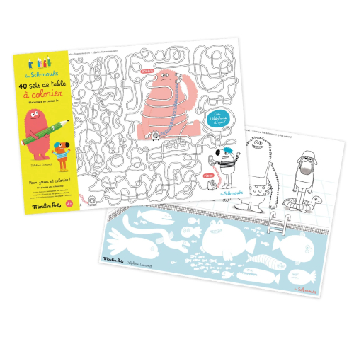 Set 40 tovagliette da colorare con attività - Les Schmouks
