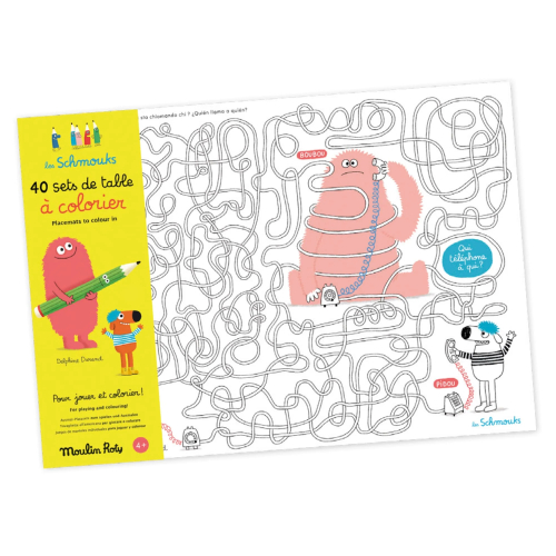 Set 40 tovagliette da colorare con attività - Les Schmouks