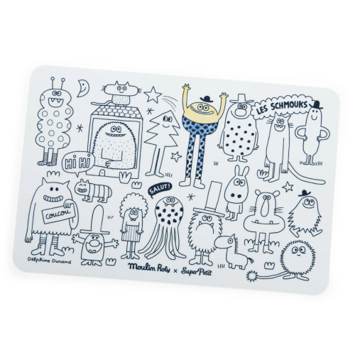 Mini tovaglietta in silicone da colorare con pennarelli - Les Schmouks