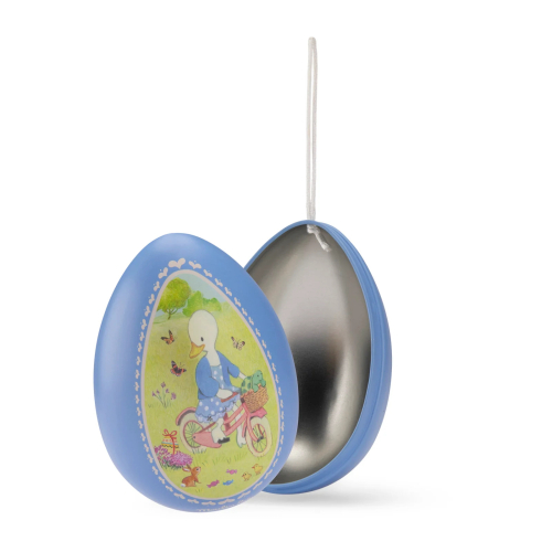 Uovo piccolo in latta - Blu - 13 cm