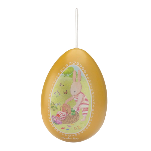 Uovo grande in latta - Giallo - 19 cm