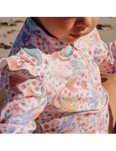 Costume due pezzi - Maglia manica lunga e costume slip - UPF 40 - Marmaid Pink 2