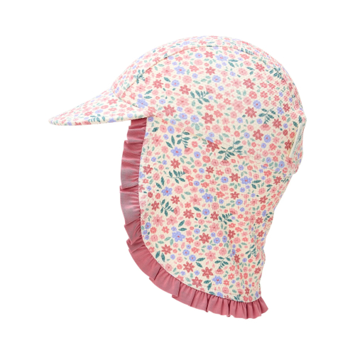 Cappello da mare con falda protettiva - Floral Pink