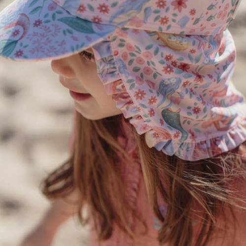 Cappello da mare con falda protettiva - Mermaid Pink