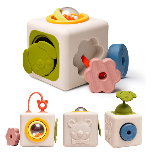 PEEK AND PLAY- CUBO MULTIATTIVITAì SENSORIALE- IN SILICONE