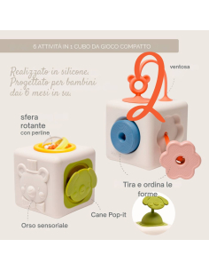 PEEK AND PLAY- CUBO MULTIATTIVITAì SENSORIALE- IN SILICONE 2
