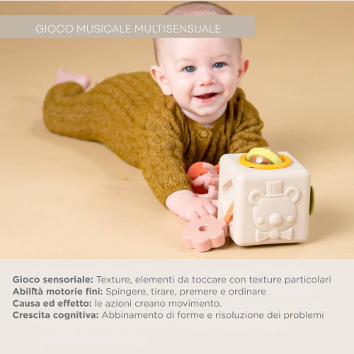 PEEK AND PLAY- CUBO MULTIATTIVITAì SENSORIALE- IN SILICONE