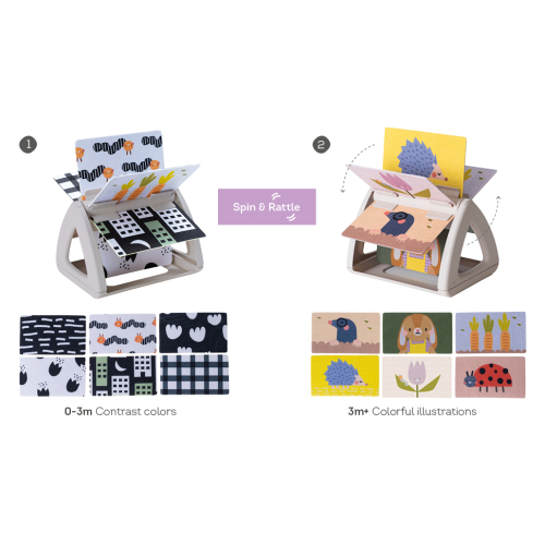 Libro rotante ad alto contrasto - Tummy Time