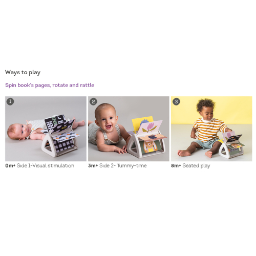 Libro rotante ad alto contrasto - Tummy Time