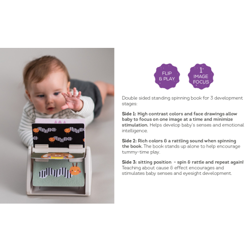 Libro rotante ad alto contrasto - Tummy Time