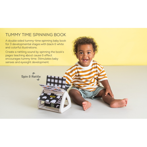 Libro rotante ad alto contrasto - Tummy Time