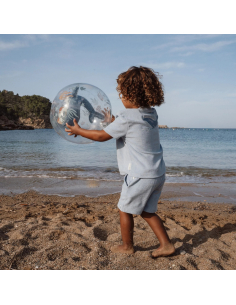 Pallone da spiaggia trasprante con figura 3D Balena 35 cm 2