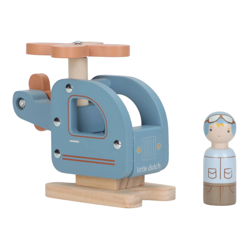 Elicottero giocattolo in legno