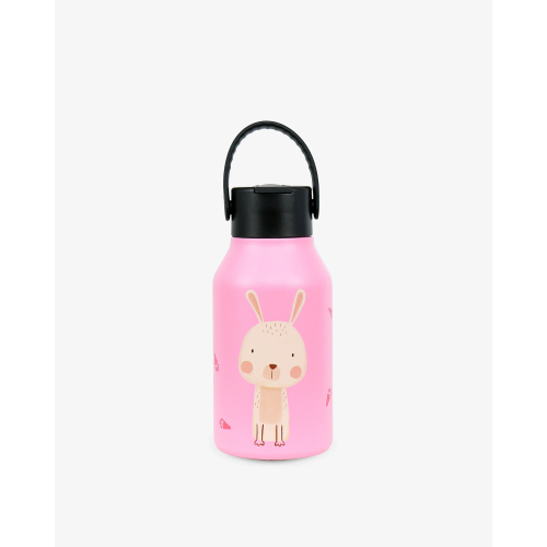 Borraccia termica in acciaio inox 350 ml con cannuccia coperta - Rabbit