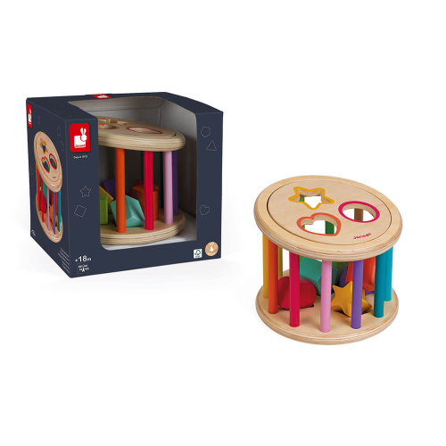 Cilindro con forme e colori in legno