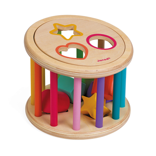 Cilindro con forme e colori in legno