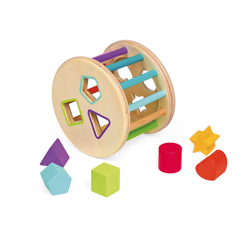 Cilindro con forme e colori in legno