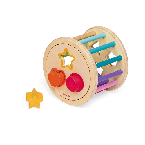Cilindro con forme e colori in legno