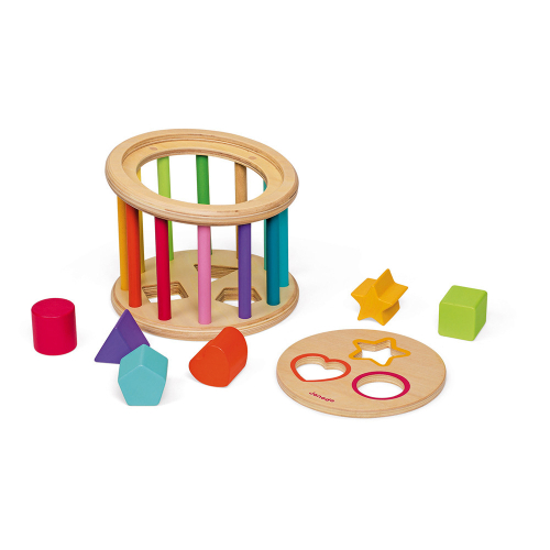 Cilindro con forme e colori in legno