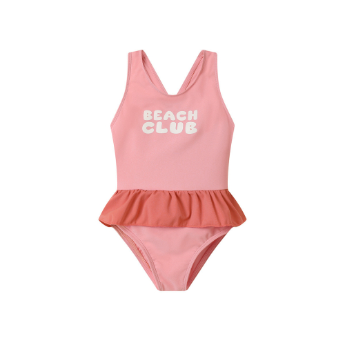 Costume Intero Incrociato con Volanti - Stripes Bloom & Blush
