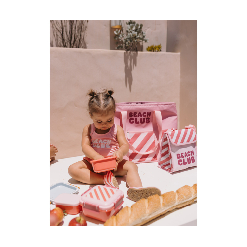 Costume Intero Incrociato con Volanti - Stripes Bloom & Blush