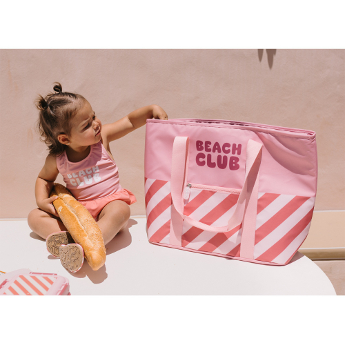 Costume Intero Incrociato con Volanti - Stripes Bloom & Blush