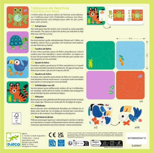 Tavole di feltro – Animali morbidi