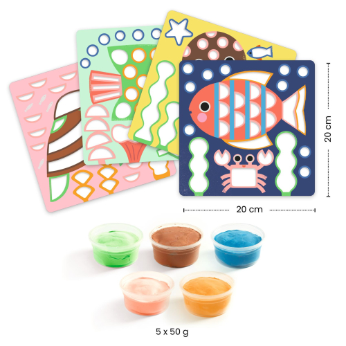 Set per Colorare con pasta modellabile ad asciugatura all’aria – Monelli dell’Oceano