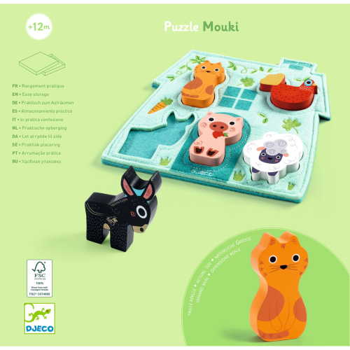 Puzzle in legno a incastro - Mouky