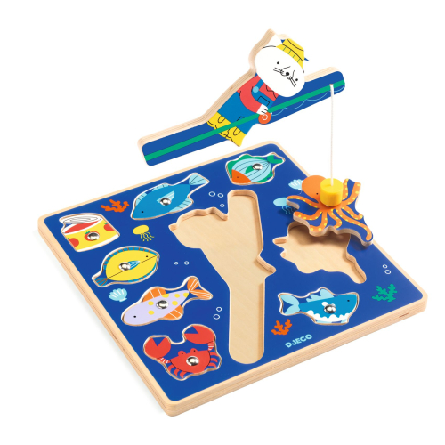 Puzzle in legno con pesca magnetica - Puzz & Fish Color