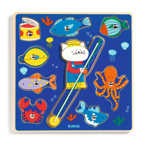 Puzzle in legno con pesca magnetica - Puzz & Fish Color
