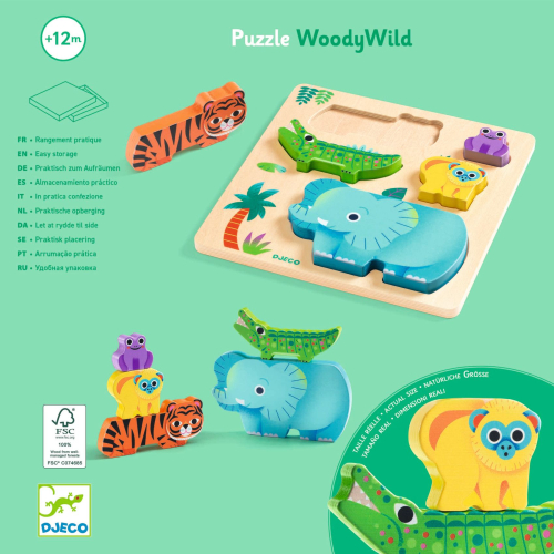 Puzzle in legno - Animali selvatici WoodyWild