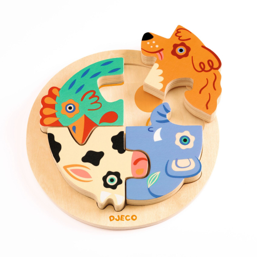 Puzzle rotondo in legno - Cane Rondo Dog