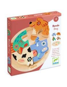 Puzzle rotondo in legno - Cane Rondo Dog 2