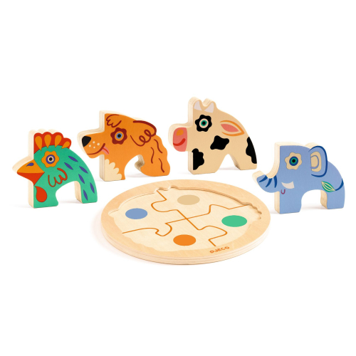 Puzzle rotondo in legno - Cane Rondo Dog