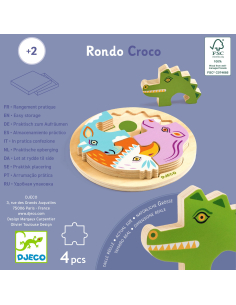 Puzzle rotondo in legno - Coccodrillo Rondo Croco 2