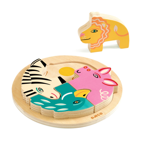 copia di Puzzle rotondo in legno - Leone Rondo Leo