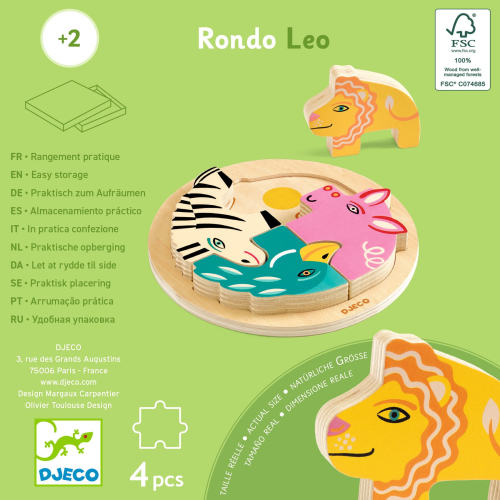 copia di Puzzle rotondo in legno - Leone Rondo Leo