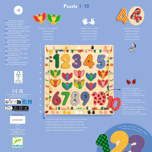 Puzzle educativo dei numeri da 1 a 10