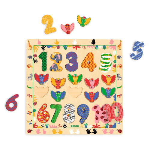 Puzzle educativo dei numeri da 1 a 10