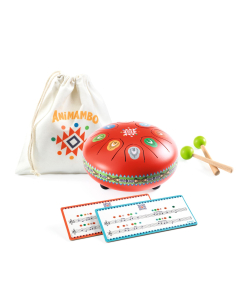 TAMBURO - Metal Drum - Strumento a percussione in metallo per bambini - Rosso
