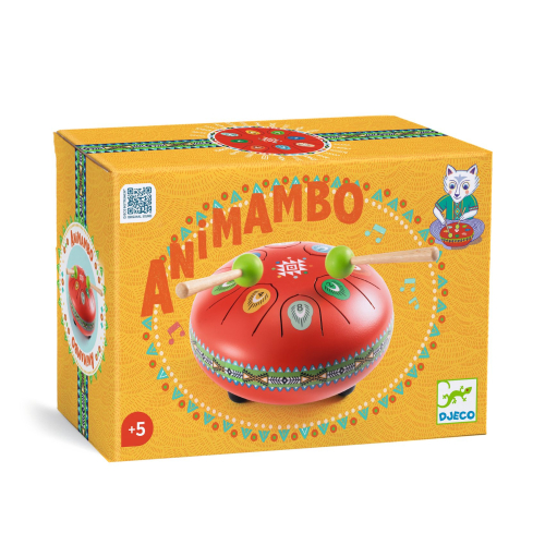 TAMBURO - Metal Drum - Strumento a percussione in metallo per bambini - Rosso