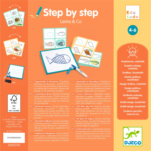 Step by step - Impara a disegnare gli animali Lama & Co